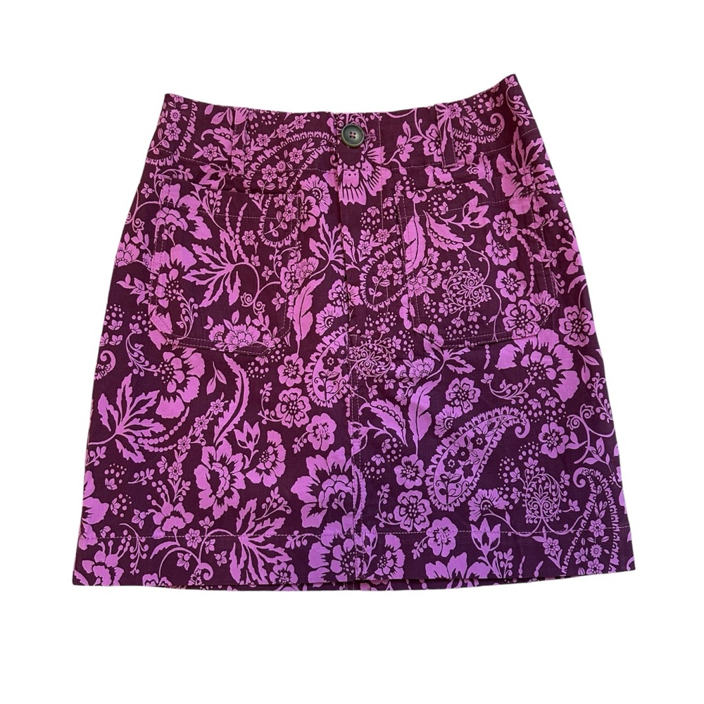 Maeve Purple and Pink Floral Mini Skirt